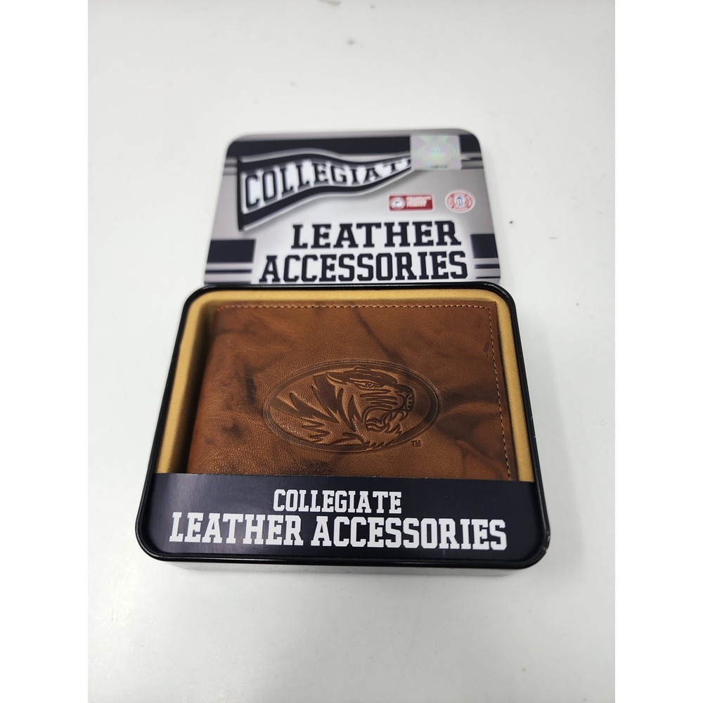 Collegiate Mens Missouri Tigers Bifold Wallet Brown Leather Casual Size OS